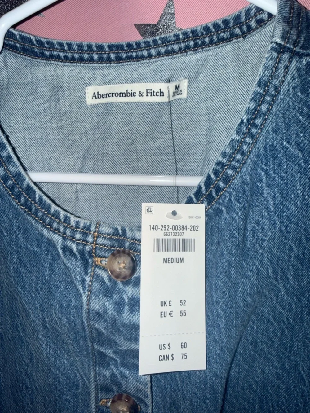 NWT 🏷️ Abercrombie Denim Button Up Vest - Picture 2 of 4